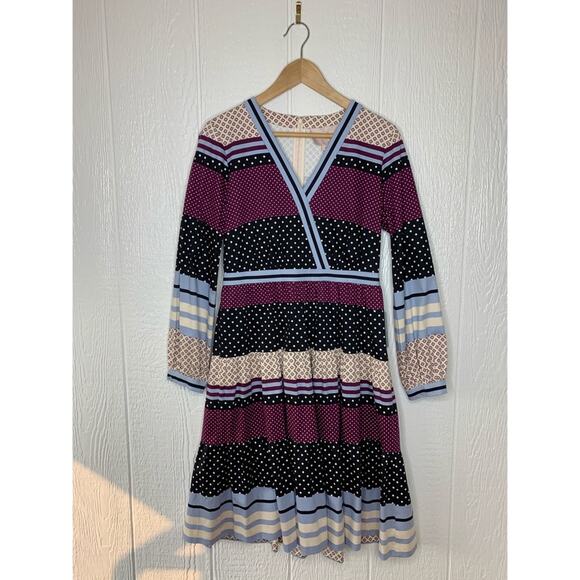 GAL MEETS GLAM 'Dakota' Striped Long Sleeve Dress US 8 NWT - Picture 6 of 8